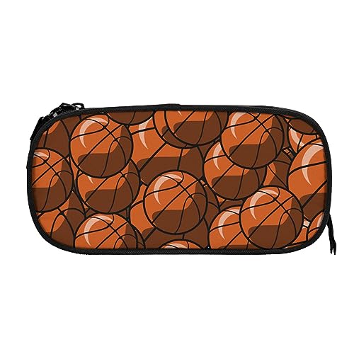 Melbrakin Sportball-Muster-Basketball-Federmäppchen, großes Fassungsvermögen, Stifthalter, Bleistiftbeutel, Box, Organizer, Reißverschluss, Kosmetik, Make-up, Aufbewahrungstasche Melbrakin Sportball-Muster-Basketball-Federmäppchen, großes Fassungsvermögen, Stifthalter, Bleistiftbeutel, Box, Organizer, Reißverschluss, Kosmetik, Make-up, Aufbewahrungstasche von Melbrakin