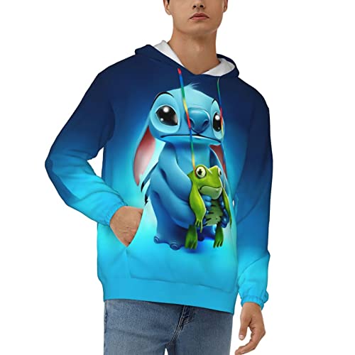 Melbrakin Stitch Herren Pullover Hoodie Damen Langarm Kapuzenpullover mit Tasche X-Large von Melbrakin