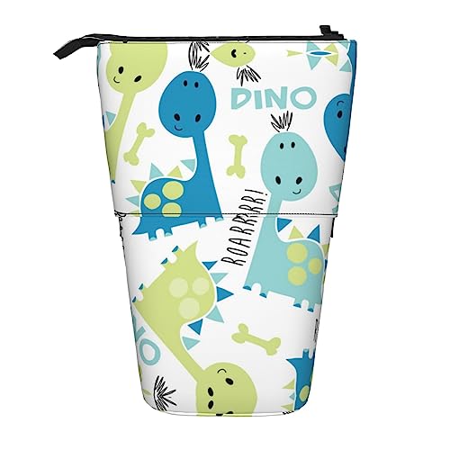 Melbrakin Süßes Dinosaurier-Teleskop-Federmäppchen, Stifthalter, Teleskop-Bleistiftbeutel, Tasche, Schreibwaren, für Schule, Büro, Weihnachten2, Einheitsgröße, Taschen-Organizer von Melbrakin