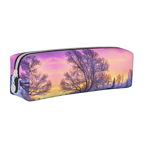 Melbrakin Süßes Federmäppchen mit Winterlandschaft, Make-up-Tasche mit Reißverschluss, bedrucktes Leder für Damen und Herren Melbrakin Süßes Federmäppchen mit Winterlandschaft, Make-up-Tasche mit Reißverschluss, bedrucktes Leder für Damen und Herren von Melbrakin