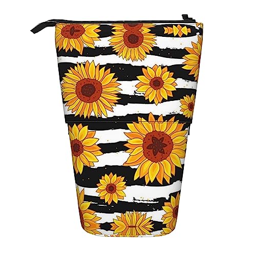 Melbrakin Teleskop-Federmäppchen mit Sonnenblumen-Motiv, Stifthalter, Teleskop-Federmäppchen, Tasche für Schreibwaren, für Schule, Büro, Weihnachten2, Einheitsgröße, Taschen-Organizer von Melbrakin
