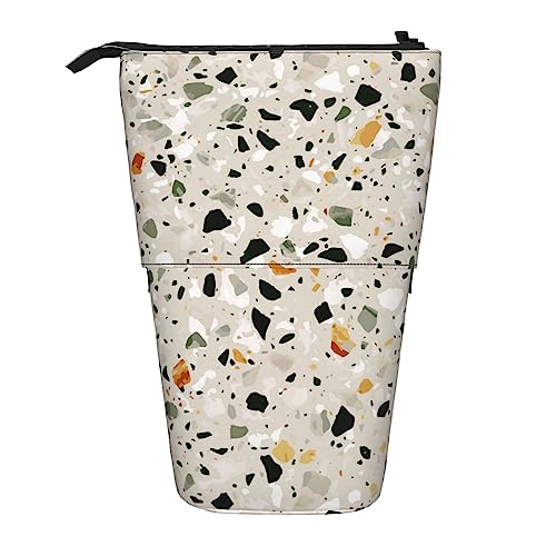 Melbrakin Terrazzo-Ständer-Federmäppchen mit Reißverschluss für Damen, Herren, Jungen und Mädchen von Melbrakin