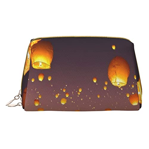 Minimalistische und stilvolle tragbare Make-up-Tasche aus Leder, Bedruckte Kosmetiktasche „Chinese Flying für Mädchen und Damen – kleine Größe von Melbrakin