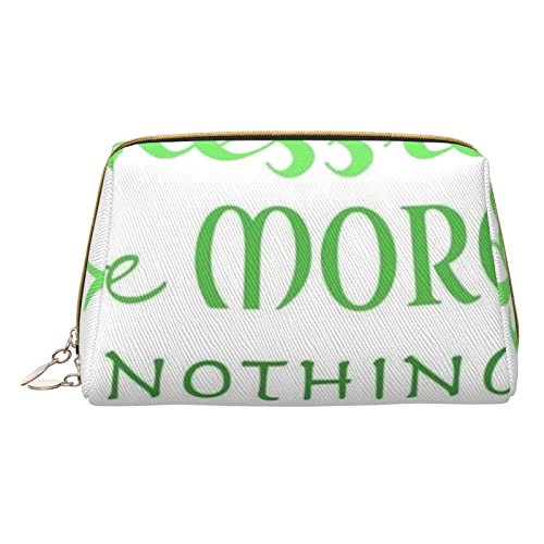 Minimalistische und stilvolle tragbare Make-up-Tasche aus Leder, Bedruckte Kosmetiktasche „Irish Blessing St. Patrick's Day für Mädchen und Damen – kleine Größe von Melbrakin