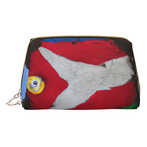 Minimalistische und stilvolle tragbare Make-up-Tasche aus Leder, Bedruckte Kosmetiktasche mit Baum des Lebens und puertoricanischer Flagge für Mädchen und Damen – kleine Größe von Melbrakin