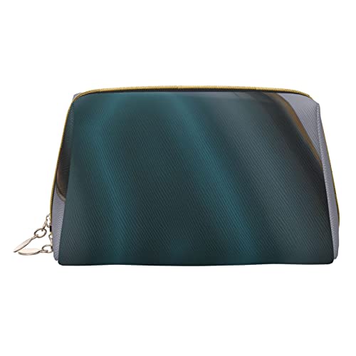 Minimalistische und stilvolle tragbare Make-up-Tasche aus Leder, Kosmetiktasche mit flauschigem Achat-Aufdruck für Mädchen und Damen – kleine Größe von Melbrakin