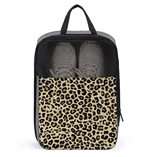 Niedliche Reise-Schuhtasche, Geparden-Leopardenmuster, Tierhaut, wasserdicht, atmungsaktiv, tragbar, Reise-Schuhtasche mit Reißverschluss, Reise-Schuh-Organizer, Tasche, Schuhe, Aufbewahrungstasche f von Melbrakin