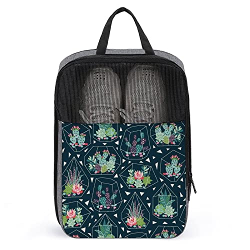 Niedliche Reise-Schuhtasche, Kaktus-Sukkulenten-Motiv, wasserdicht, atmungsaktiv, tragbar, mit Reißverschluss, Reise-Schuh-Organizer, Schuhe, Aufbewahrungstasche für Männer, Frauen, Fitnessstudio, tä Niedliche Reise-Schuhtasche, Kaktus-Sukkulenten-Motiv, wasserdicht, atmungsaktiv, tragbar, mit Reißverschluss, Reise-Schuh-Organizer, Schuhe, Aufbewahrungstasche für Männer, Frauen, Fitnessstudio, tä von Melbrakin
