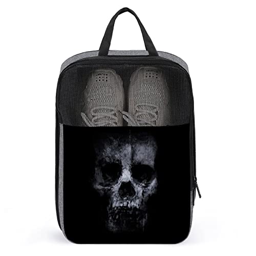 Schuhtaschen mit gruseligem Totenkopf-Motiv, für Reisen, Schuhbeutel, wasserdicht, große Aufbewahrungstasche für Schuhe für Männer und Frauen, Reisekoffer, Schuh-Organizer mit Reißverschluss und Netz Schuhtaschen mit gruseligem Totenkopf-Motiv, für Reisen, Schuhbeutel, wasserdicht, große Aufbewahrungstasche für Schuhe für Männer und Frauen, Reisekoffer, Schuh-Organizer mit Reißverschluss und Netz von Melbrakin