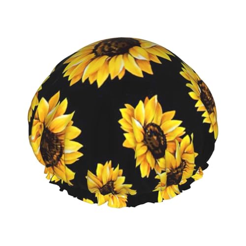 Sonnenblume.. Bedruckte Duschhauben für Frauen, wiederverwendbare Duschhaube, Haarhaube für die Dusche, rutschfeste süße Duschhaube, Weihnachtsgeschenk von Melbrakin