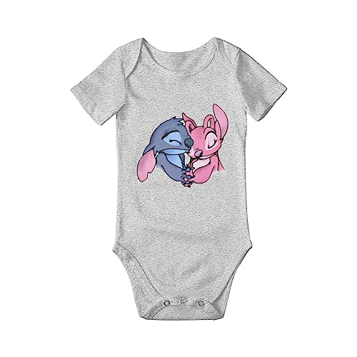 Stitch Cute Infant Bodysuit Strampler Einteiliger Baby-Body aus Baumwolle, kurzärmelig, 0–24 Monate, 3 Monate von Melbrakin