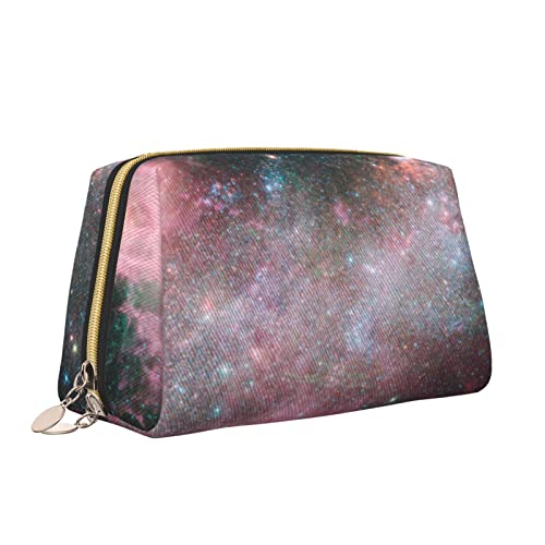 Süße Reise-Make-up-Tasche für Frauen, Sterne und Galaxie, Leder-Kosmetiktasche, Geldbörse, tragbar, wasserdicht, kleine Make-up-Tasche, Organizer, Kulturbeutel für Teenager-Mädchen, Pinsel, S von Melbrakin