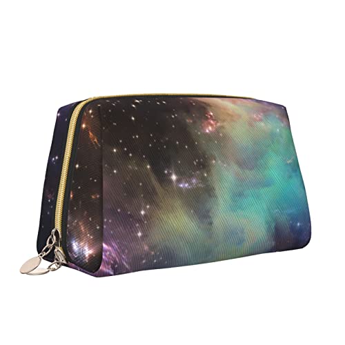 Süße Reise-Make-up-Tasche für Frauen, Universe Nebula, Leder-Kosmetiktasche, Geldbörse, tragbar, wasserdicht, kleine Make-up-Tasche, Organizer, Kulturbeutel für Teenager-Mädchen, Pinsel, S von Melbrakin