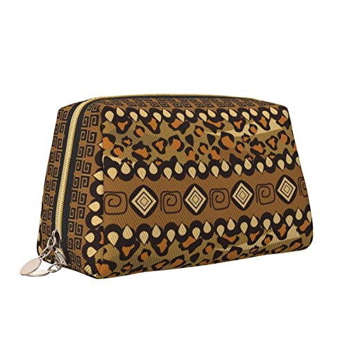 Süße Reise-Make-up-Tasche für Frauen, afrikanischer Stil, Gepardenhaut-Muster, Leder-Kosmetiktasche, Geldbörse, tragbar, wasserdicht, kleine Make-up-Tasche, Organizer, Kulturbeutel für Teenager-Mädch von Melbrakin