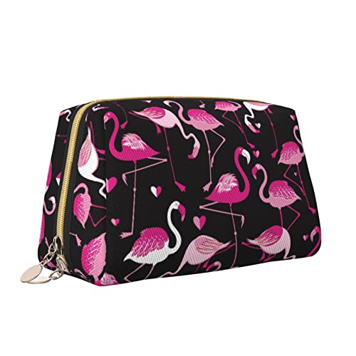 Süße Reise-Make-up-Tasche für Frauen, rosa Flamingo-Tier-Leder-Kosmetiktasche, Geldbörse, tragbar, wasserdicht, kleine Make-up-Tasche, Organizer, Kulturbeutel für Teenager-Mädchen, Pinsel, S Süße Reise-Make-up-Tasche für Frauen, rosa Flamingo-Tier-Leder-Kosmetiktasche, Geldbörse, tragbar, wasserdicht, kleine Make-up-Tasche, Organizer, Kulturbeutel für Teenager-Mädchen, Pinsel, S von Melbrakin