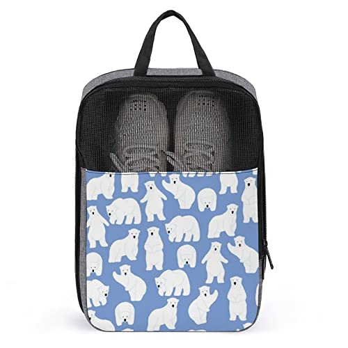 Süße Reise-Schuhtasche, Eisbär, wasserdicht, atmungsaktiv, tragbar, Reise-Schuhtasche mit Reißverschluss, Reise-Schuh-Organizer, Tasche, Schuhe, Aufbewahrungstasche für Männer, Frauen, Fitnessstudio, Süße Reise-Schuhtasche, Eisbär, wasserdicht, atmungsaktiv, tragbar, Reise-Schuhtasche mit Reißverschluss, Reise-Schuh-Organizer, Tasche, Schuhe, Aufbewahrungstasche für Männer, Frauen, Fitnessstudio, von Melbrakin