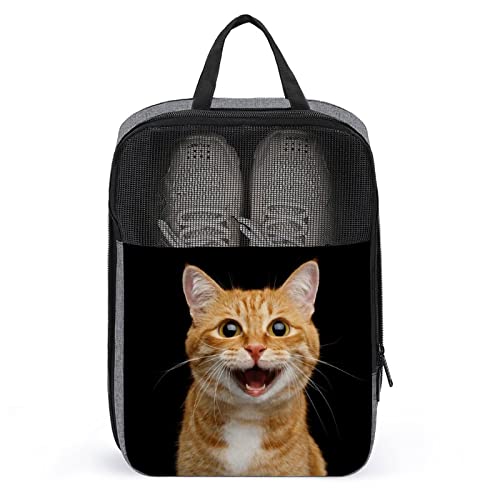 Süße Reise-Schuhtasche, Happy Ginger Cat, wasserdicht, atmungsaktiv, tragbar, Reise-Schuhtasche mit Reißverschluss, Reise-Schuh-Organizer, Schuhe, Aufbewahrungstasche für Männer, Frauen, Fitnessstudi Süße Reise-Schuhtasche, Happy Ginger Cat, wasserdicht, atmungsaktiv, tragbar, Reise-Schuhtasche mit Reißverschluss, Reise-Schuh-Organizer, Schuhe, Aufbewahrungstasche für Männer, Frauen, Fitnessstudi von Melbrakin