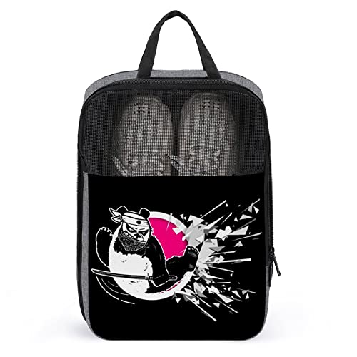 Süße Reise-Schuhtasche, Karate Hit Panda, wasserdicht, atmungsaktiv, tragbar, Reise-Schuhtasche mit Reißverschluss, Reise-Schuh-Organizer, Schuhe, Aufbewahrungstasche für Männer, Frauen, Fitnessstudi Süße Reise-Schuhtasche, Karate Hit Panda, wasserdicht, atmungsaktiv, tragbar, Reise-Schuhtasche mit Reißverschluss, Reise-Schuh-Organizer, Schuhe, Aufbewahrungstasche für Männer, Frauen, Fitnessstudi von Melbrakin