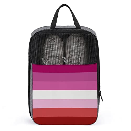 Süße Reise-Schuhtasche, Lesben-Pride-Flagge, wasserdicht, atmungsaktiv, tragbar, Reise-Schuhtasche mit Reißverschluss, Reise-Schuh-Organizer, Schuhe, Aufbewahrungstasche für Männer, Frauen, Fitnessst Süße Reise-Schuhtasche, Lesben-Pride-Flagge, wasserdicht, atmungsaktiv, tragbar, Reise-Schuhtasche mit Reißverschluss, Reise-Schuh-Organizer, Schuhe, Aufbewahrungstasche für Männer, Frauen, Fitnessst von Melbrakin