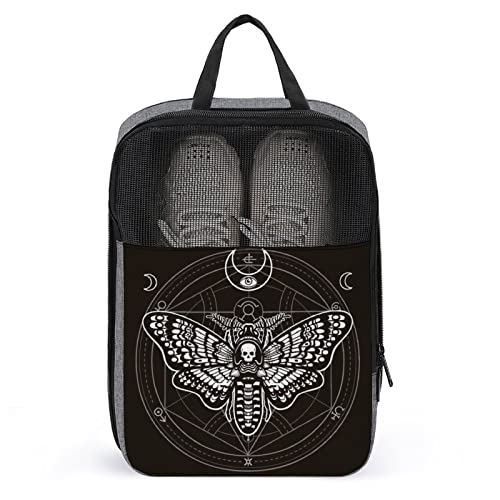 Süße Reise-Schuhtasche, Mottenmond und mystischer Kreis, wasserdicht, atmungsaktiv, tragbar, Reise-Schuhtasche mit Reißverschluss, Reise-Schuh-Organizer, Schuhe, Aufbewahrungstasche für Männer, Fraue Süße Reise-Schuhtasche, Mottenmond und mystischer Kreis, wasserdicht, atmungsaktiv, tragbar, Reise-Schuhtasche mit Reißverschluss, Reise-Schuh-Organizer, Schuhe, Aufbewahrungstasche für Männer, Fraue von Melbrakin
