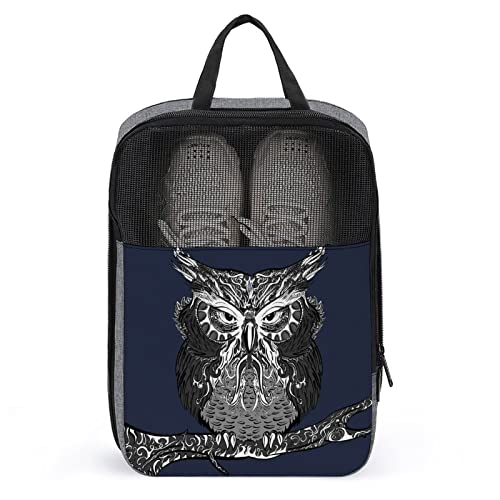 Süße Reise-Schuhtasche, Nachteule, wasserdicht, atmungsaktiv, tragbar, Reise-Schuhtasche mit Reißverschluss, Reise-Schuh-Organizer, Tasche, Schuhe, Aufbewahrungstasche für Männer, Frauen, Fitnessstud Süße Reise-Schuhtasche, Nachteule, wasserdicht, atmungsaktiv, tragbar, Reise-Schuhtasche mit Reißverschluss, Reise-Schuh-Organizer, Tasche, Schuhe, Aufbewahrungstasche für Männer, Frauen, Fitnessstud von Melbrakin