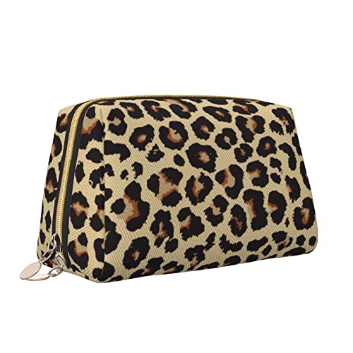Tragbare Reise-Make-up-Tasche für Frauen, lustiges Leopardenmuster-Design, wasserdicht, große Leder-Kosmetiktasche, Kulturbeutel, Make-up-Organizer, Tasche für Kosmetik, Essentials, Zubehör, M von Melbrakin