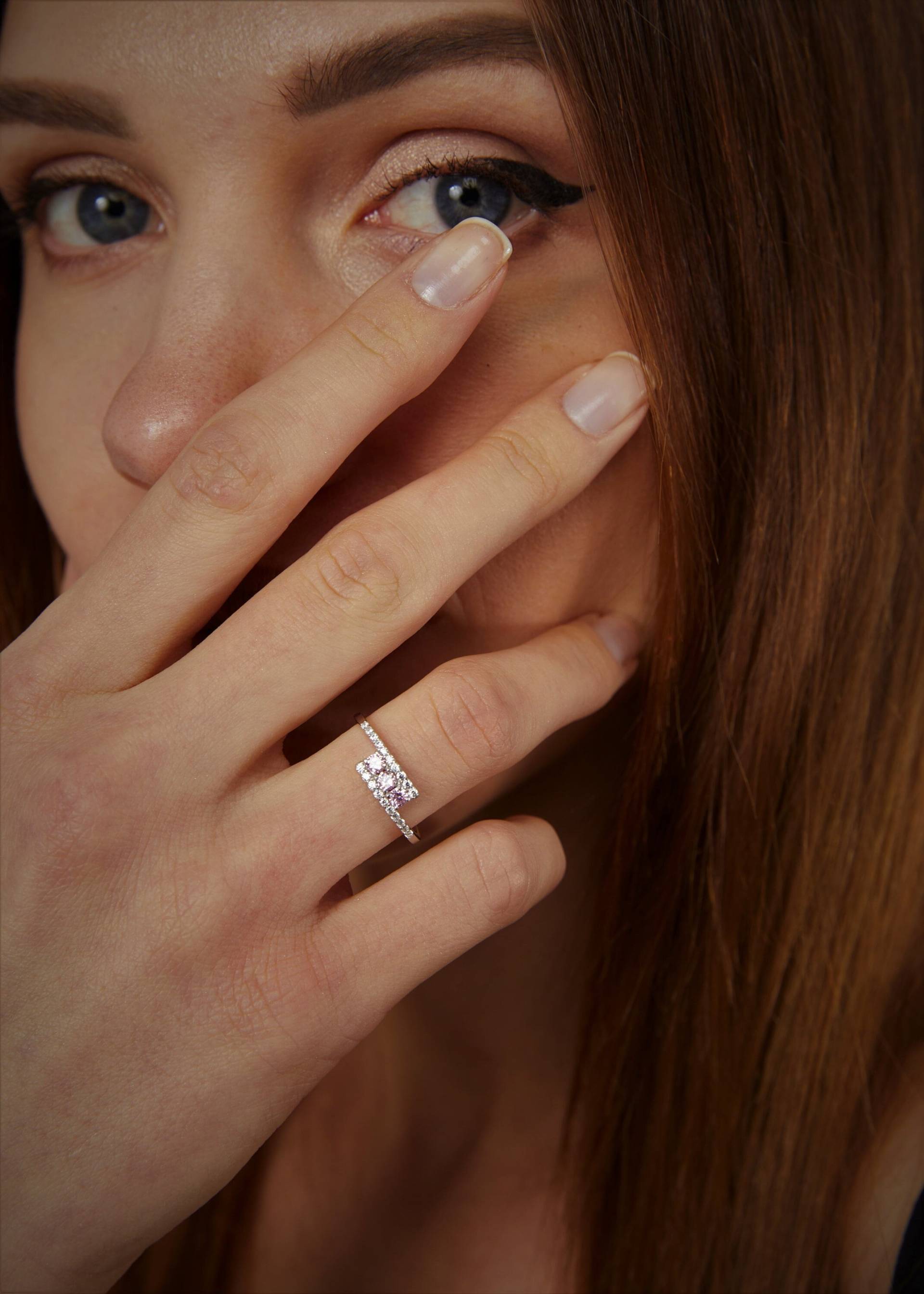 14K Solid Gold Light Pink Turmalin Ring, Oktober Birthstone Ring von Melchjewellery