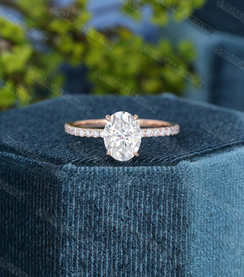 Oval Moissanite Verlobungsring Für Frauen Vintage Rose Gold Einzigartiger Diamant Jubiläumsring Versprechen Geschenk Sie von MeleJewelryUS
