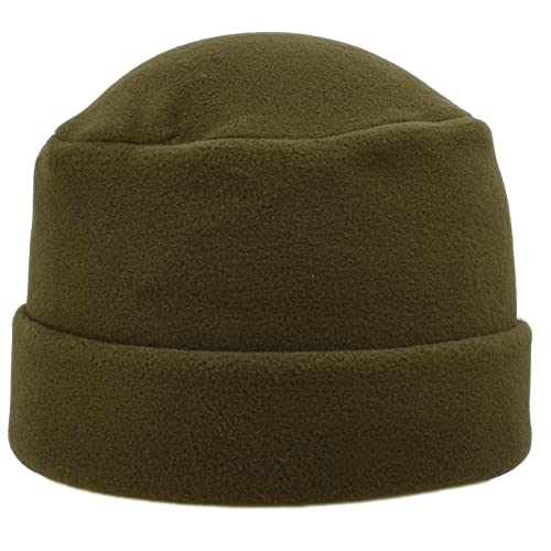 MELEGARI Damenhut mit Revers | Beanie Lyuba | Fleece Polar Fleece | Tasche | Made in Italy, Loden Grün, One size von Melegari