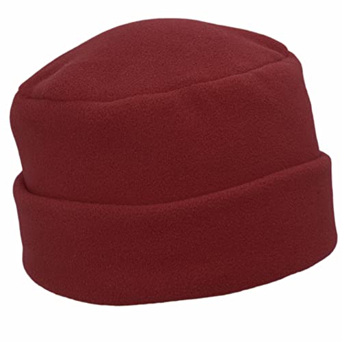 MELEGARI Damenhut mit Revers | Beanie Lyuba | Fleece Polar Fleece | Tasche | Made in Italy, bordeaux, One size von Melegari