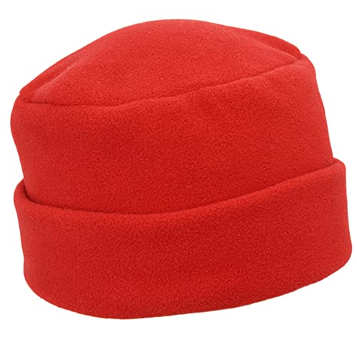 MELEGARI Damenhut mit Revers | Beanie Lyuba | Fleece Polar Fleece | Tasche | Made in Italy, rot, One size von Melegari
