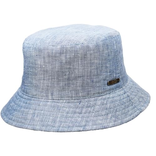 Melegari Bucket Fischerhut | reines Leinen | Lignano Hat | Unisex | Frühling Sommer | Unisex, hellblau, 60-61 von Melegari