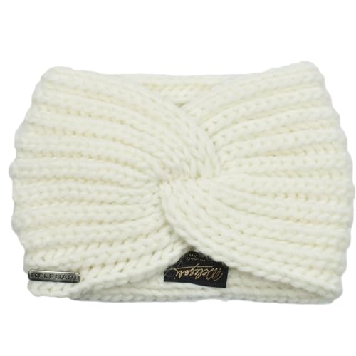 Melegari Grobgeripptes Haarband | Guenda | Alpakawolle-Mischung | Made in Italy | Unisex-Haarband (Cremeweiß, 54-60) von Melegari