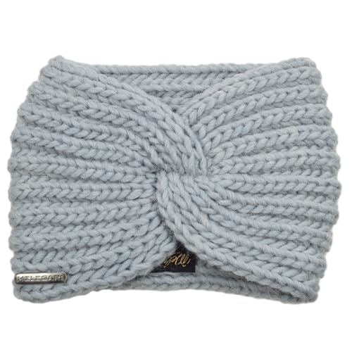 Melegari Grobgeripptes Haarband | Guenda | Alpakawolle-Mischung | Made in Italy | Unisex-Haarband (Hellblau, 54-60) von Melegari