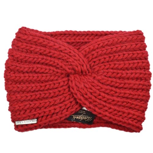 Melegari Grobgeripptes Haarband | Guenda | Alpakawolle-Mischung | Made in Italy | Unisex-Haarband (Rot, 54-60) von Melegari