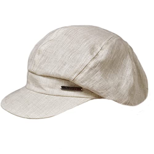 Melegari Mütze mit Visier 100% Leinen | Versilia | Baloon cap | Made in Italy | Frühling Sommer, beige, One size von Melegari