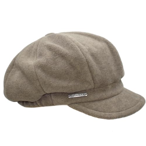 Melegari Schirmmütze | Fleece Mütze für Damen | Merano Baloon Baker Boy Cap | Unisex |, Dunkelbeige, 55-59 von Melegari