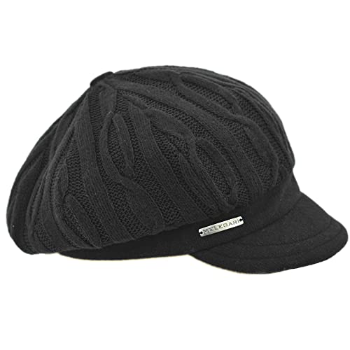 Mütze mit Jersey Visier | Menaggio Baloon Baker Boy Cap | Tasche |, Schwarz , One size von Melegari