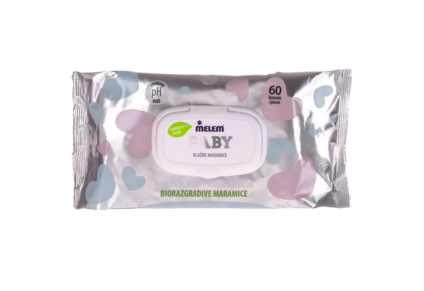 Melem Feuchtigkeitspflege-Set Melem Baby Feuchttücher – 100 % biologisch abbaubar 60 Stck von Melem