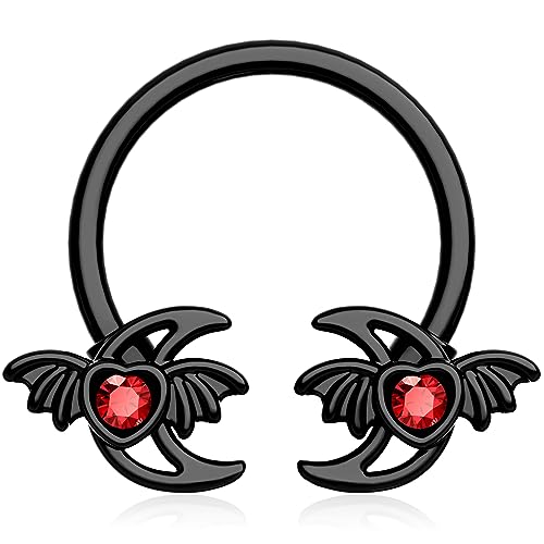 Melighting 16g Black Moon Septum Ring Helix Ohrring Halloween Hufeisen Septum Piercings Conch Ohrringe Daith Piercing Schmuck für Frauen Mädchen, Edelstahl Zirkonia Melighting 16g Black Moon Septum Ring Helix Ohrring Halloween Hufeisen Septum Piercings Conch Ohrringe Daith Piercing Schmuck für Frauen Mädchen, Edelstahl Zirkonia von Melighting