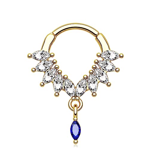 Melighting Dangly Helix Ohrring 16g Septum Ring mit blauem ovalem Edelstein Chirurgenstahl Knorpel Piercings Hoop Scharnier Clicker Daith Conch Ohrring Septum Piercing Schmuck für Frauen, Zirkonia Melighting Dangly Helix Ohrring 16g Septum Ring mit blauem ovalem Edelstein Chirurgenstahl Knorpel Piercings Hoop Scharnier Clicker Daith Conch Ohrring Septum Piercing Schmuck für Frauen, Zirkonia von Melighting