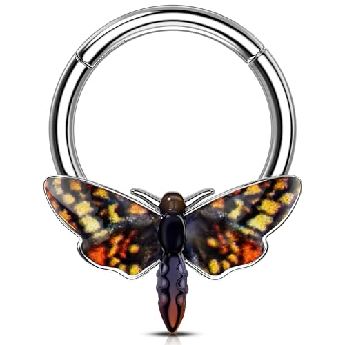 Melighting Halloween-Septumring, Mottenknorpelohrring, 316L-Edelstahl, Helix-Ohrring, 10 mm, Daith-Piercing-Schmuck für Damen, 10 mm, Edelstahl von Melighting