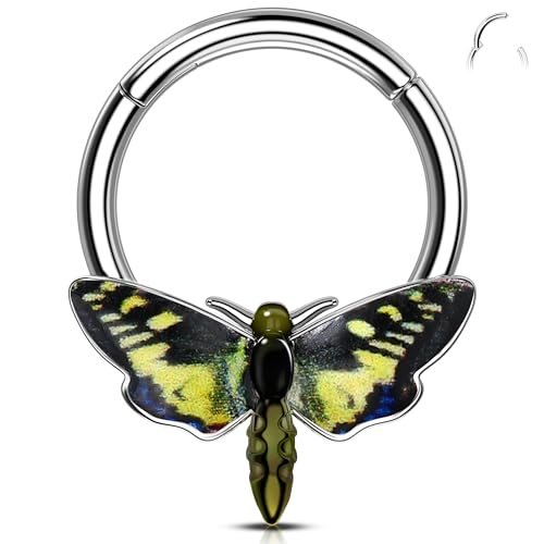 Melighting Halloween-Septumring, Mottenknorpelohrring, 316L-Edelstahl, Helix-Ohrring, 10 mm, Daith-Piercing-Schmuck für Damen, 10 mm, Edelstahl von Melighting