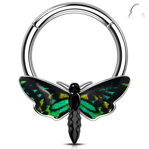 Melighting Halloween-Septumring, Mottenknorpelohrring, 316L-Edelstahl, Helix-Ohrring, 10 mm, Daith-Piercing-Schmuck für Damen, 10 mm, Edelstahl von Melighting