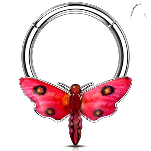 Melighting Halloween-Septumring, Mottenknorpelohrring, 316L Edelstahl, Helix-Ohrring, 10 mm, Daith-Piercing-Schmuck für Damen, 10 mm, Edelstahl von Melighting