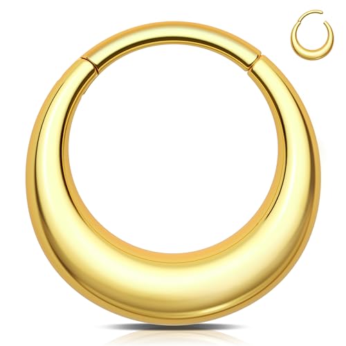 Melighting Septum-Ring aus 316L-Edelstahl, Knorpelohrring, Scharniersegment-Creolen, Nasenpiercing, Schmuck für Damen und Herren, 8 mm, Edelstahl von Melighting