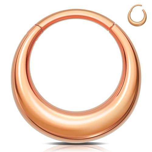 Melighting Septum-Ring aus 316L-Edelstahl, Knorpelohrring, Scharniersegment-Creolen, Nasenpiercing, Schmuck für Damen und Herren, 8 mm, Edelstahl von Melighting