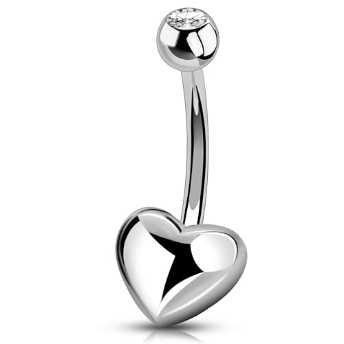 Melighting Titan Bauchnabelringe Innengewinde Bauchnabelringe Herz Bauchnabelpiercing Bauchnabelpiercing Schmuck Nabelring für Frauen, 14G 14mm, Titan Melighting Titan Bauchnabelringe Innengewinde Bauchnabelringe Herz Bauchnabelpiercing Bauchnabelpiercing Schmuck Nabelring für Frauen, 14G 14mm, Titan von Melighting