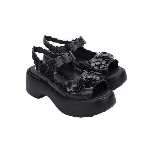 melissa Damen Blossom + Viktor and Rolf Keilsandale, Schwarz, 38 EU von Melissa