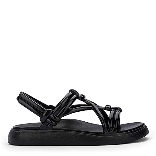 melissa Damen Essential Sand+ Papier Flache Sandale, Schwarz, 38 EU von Melissa